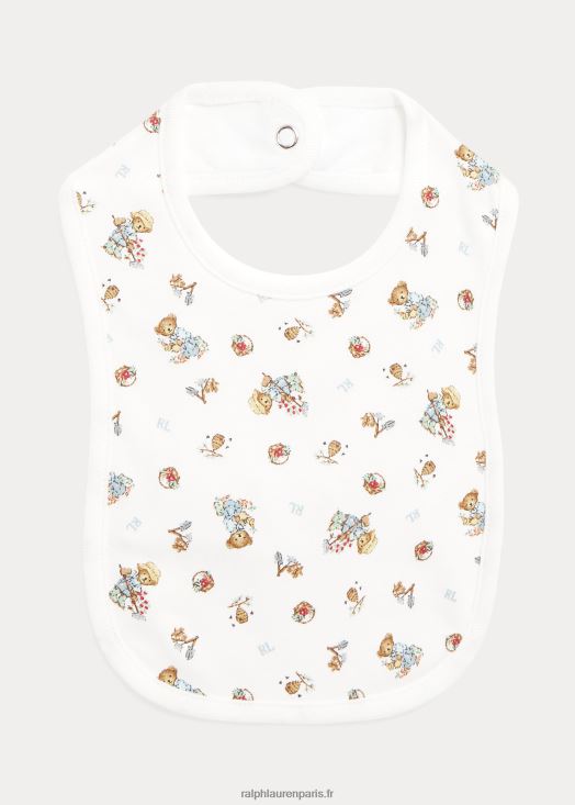 bavoir polo ours en coton interlock 46T60T8061 bébé Ralph Lauren ours de jardin garçon