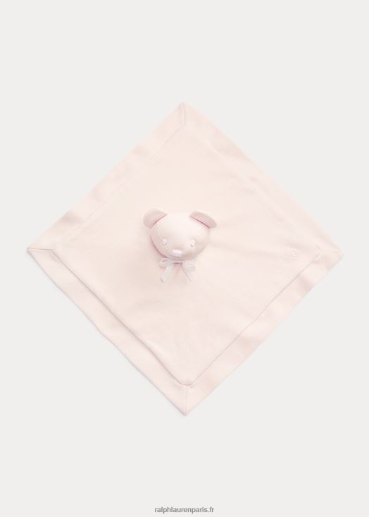 couverture lovey ours en interlock bio 46T60T8092 bébé Ralph Lauren rose délicat - Cliquez sur l'image pour la fermer