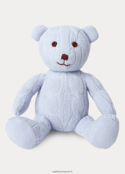 petit ours en cachemire torsadé 46T60T8109 bébé Ralph Lauren bleu perle