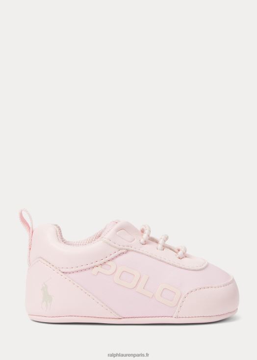 sneaker ps en similicuir tech racer 46T60T8123 bébé Ralph Lauren maille rose clair