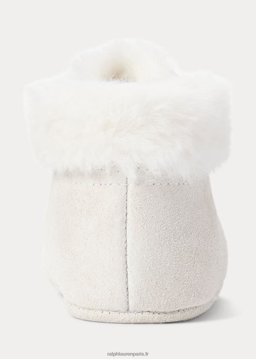 botte en daim imitation shearling burnley 46T60T8351 bébé Ralph Lauren crème de parchemin