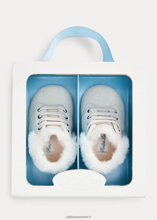 botte en daim imitation shearling burnley 46T60T8351 bébé Ralph Lauren crème de parchemin