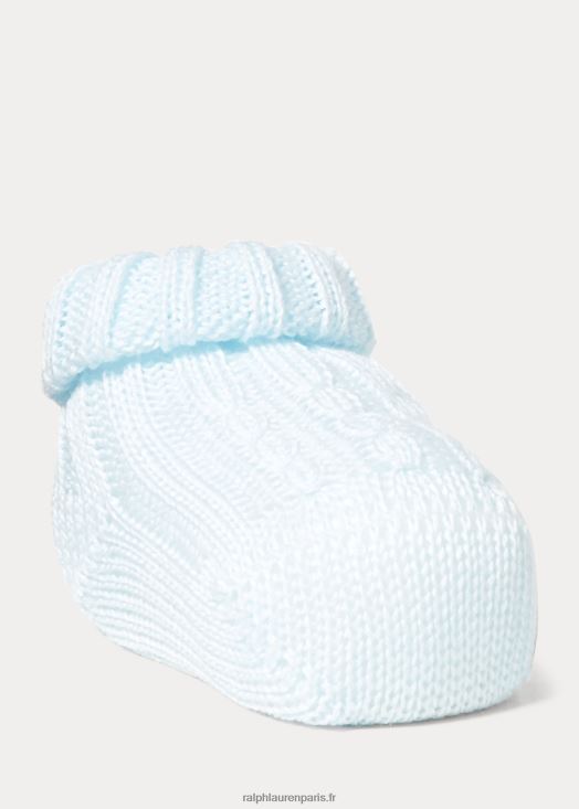 bottines en coton à torsades 46T60T8043 bébé Ralph Lauren bleu