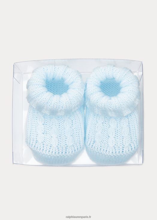 bottines en coton à torsades 46T60T8043 bébé Ralph Lauren bleu