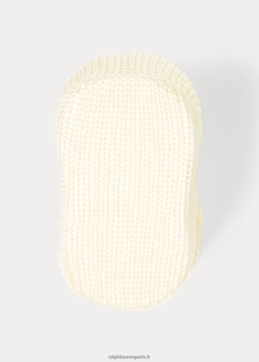 bottines en coton à torsades 46T60T8044 bébé Ralph Lauren jaune doux