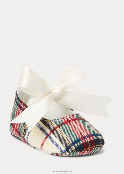Pantoufles briley en coton à carreaux 46T60T8346 bébé Ralph Lauren