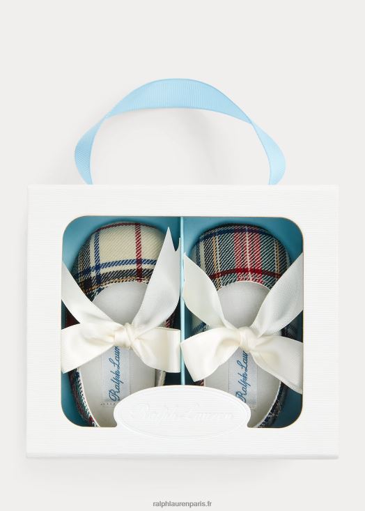 Pantoufles briley en coton à carreaux 46T60T8346 bébé Ralph Lauren