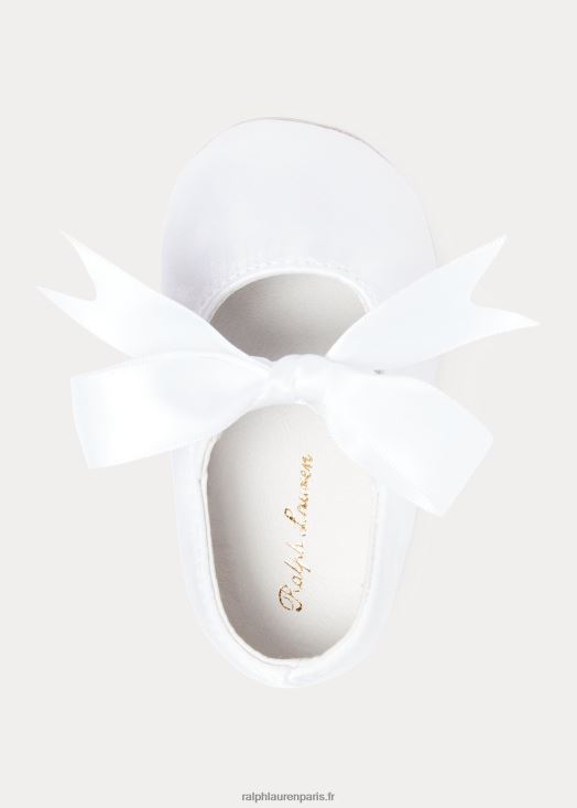 pantoufle briley satin mary jane 46T60T8134 bébé Ralph Lauren satin blanc