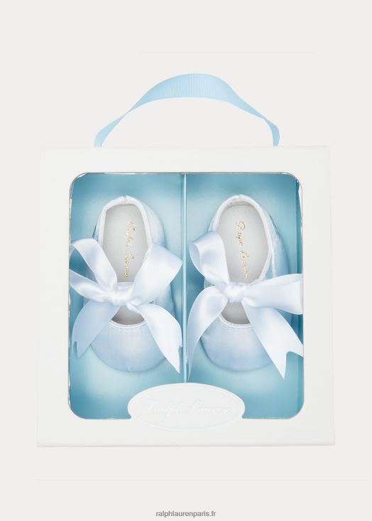 pantoufle briley satin mary jane 46T60T8134 bébé Ralph Lauren satin blanc