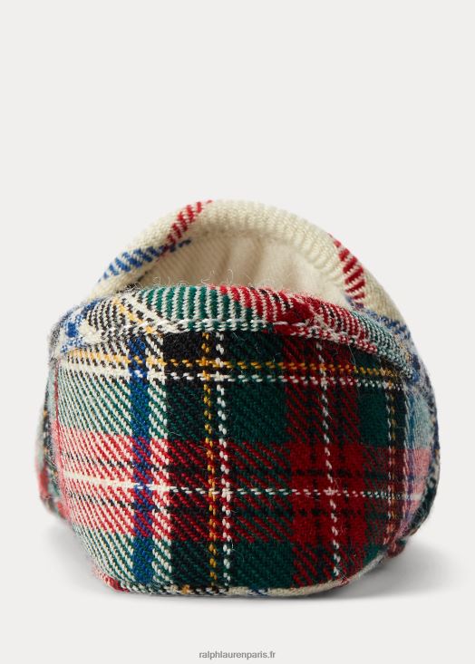 pantoufle en coton à carreaux cendré 46T60T8345 bébé Ralph Lauren plaid rouge