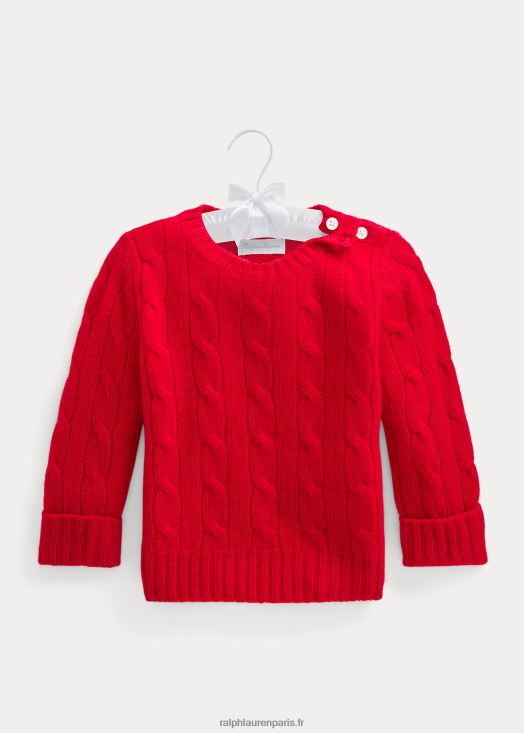 l'iconique pull en cachemire torsadé 46T60T8000 bébé Ralph Lauren rl2000 rouge