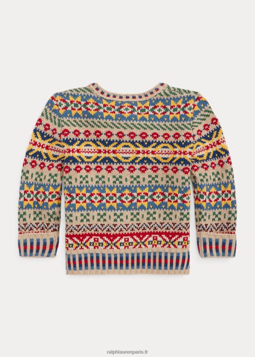 pull en coton mélangé jacquard 46T60T8321 bébé Ralph Lauren multi fairisle