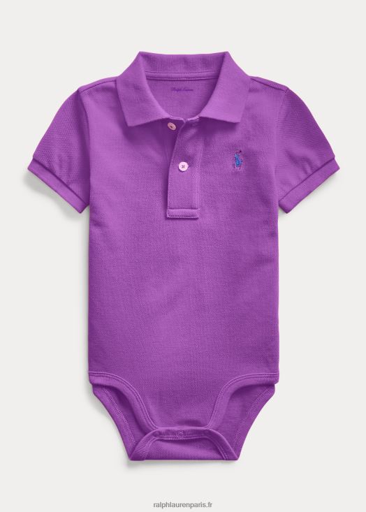 body polo en maille de coton 46T60T10007 bébé Ralph Lauren paloma violet