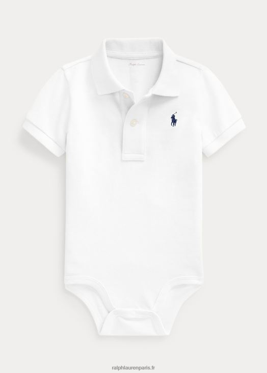 body polo en maille de coton 46T60T10010 bébé Ralph Lauren blanc - Cliquez sur l'image pour la fermer