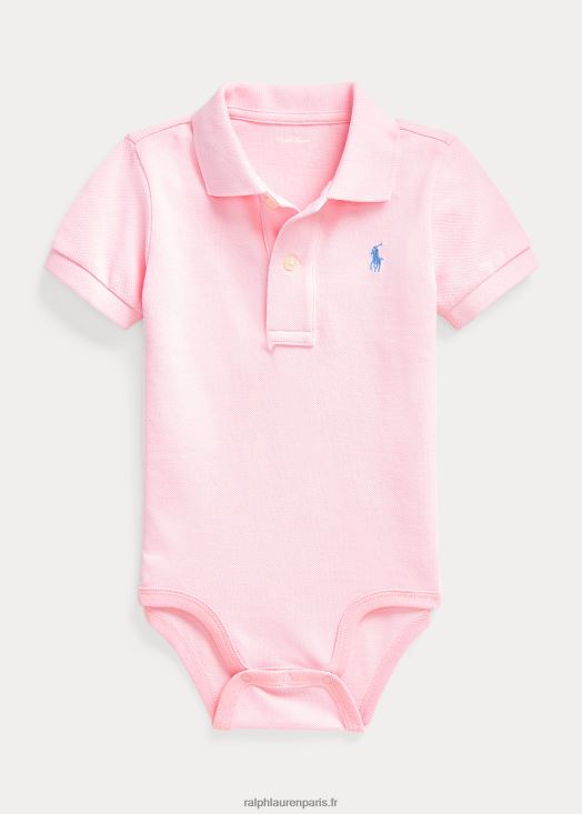 body polo en maille de coton 46T60T7685 bébé Ralph Lauren rose carmel