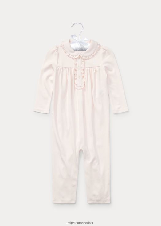 combinaison de polo en coton 46T60T7747 bébé Ralph Lauren rose délicat