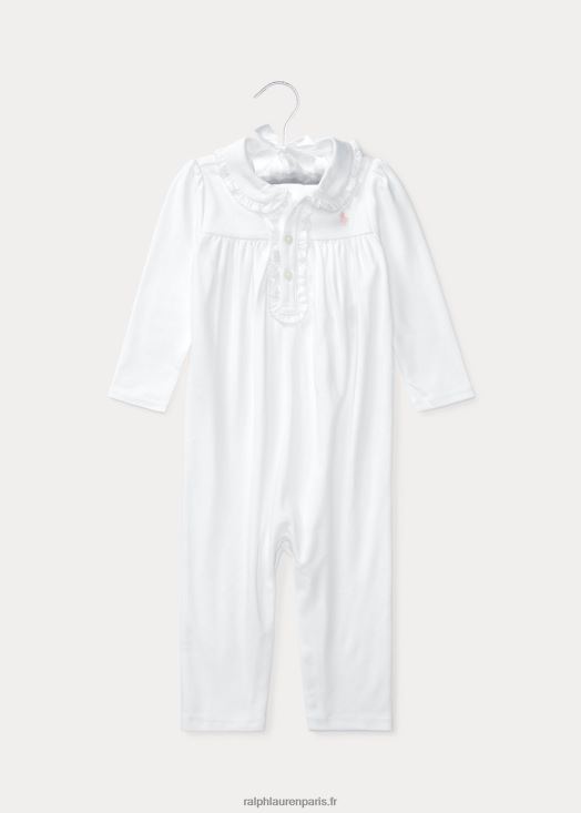 combinaison de polo en coton 46T60T7749 bébé Ralph Lauren blanc