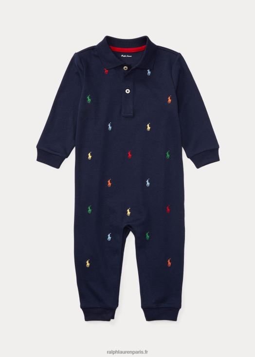 combinaison de polo en coton doux 46T60T7707 bébé Ralph Lauren marine raffinée - Cliquez sur l'image pour la fermer