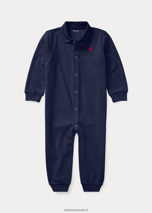 combinaison de polo en coton doux 46T60T7708 bébé Ralph Lauren marine raffinée