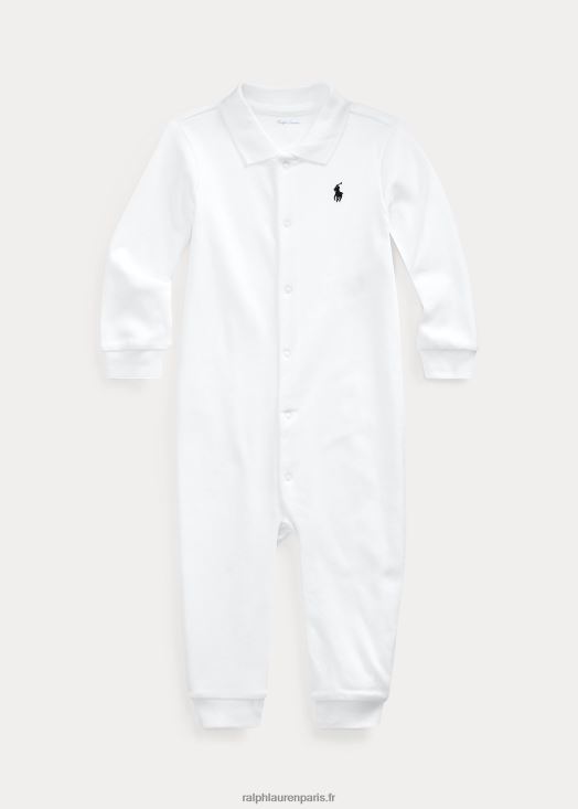 combinaison de polo en coton doux 46T60T7709 bébé Ralph Lauren blanc