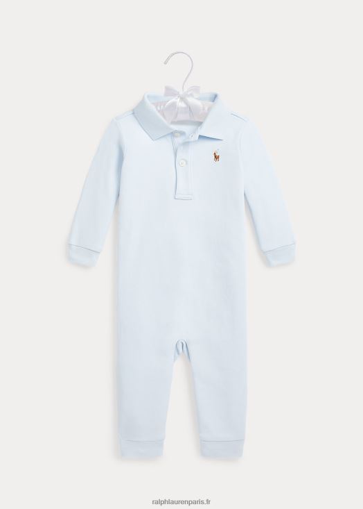 combinaison de polo en coton doux 46T60T7739 bébé Ralph Lauren bleu de béryl