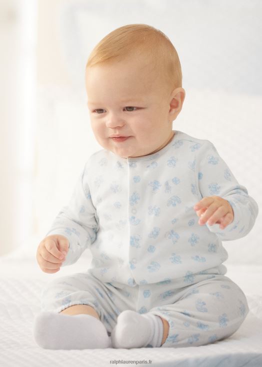 combinaison de robe convertible en coton 46T60T8179 bébé Ralph Lauren multi bleu