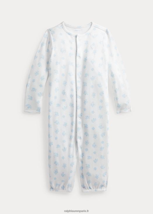 combinaison de robe convertible en coton 46T60T8179 bébé Ralph Lauren multi bleu