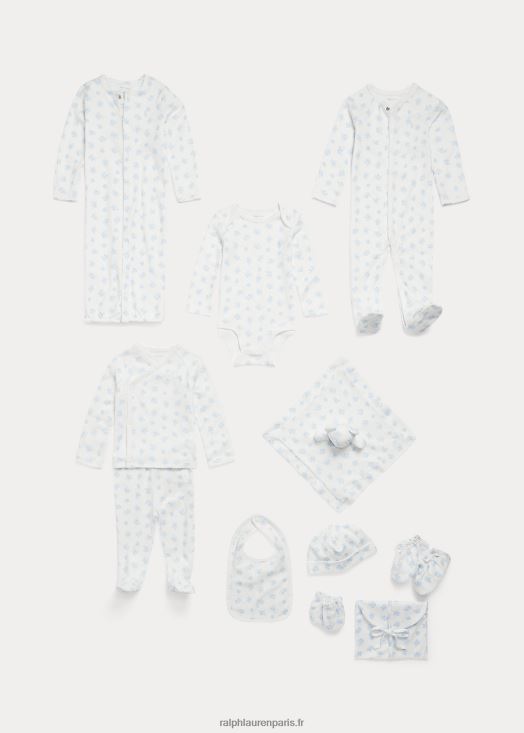 combinaison de robe convertible en coton 46T60T8179 bébé Ralph Lauren multi bleu