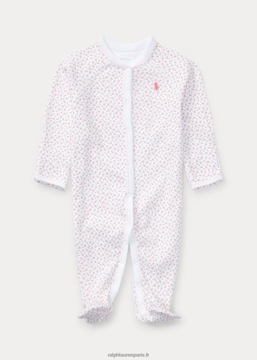 combinaison à fleurs en coton 46T60T7721 bébé Ralph Lauren multicolore blanc