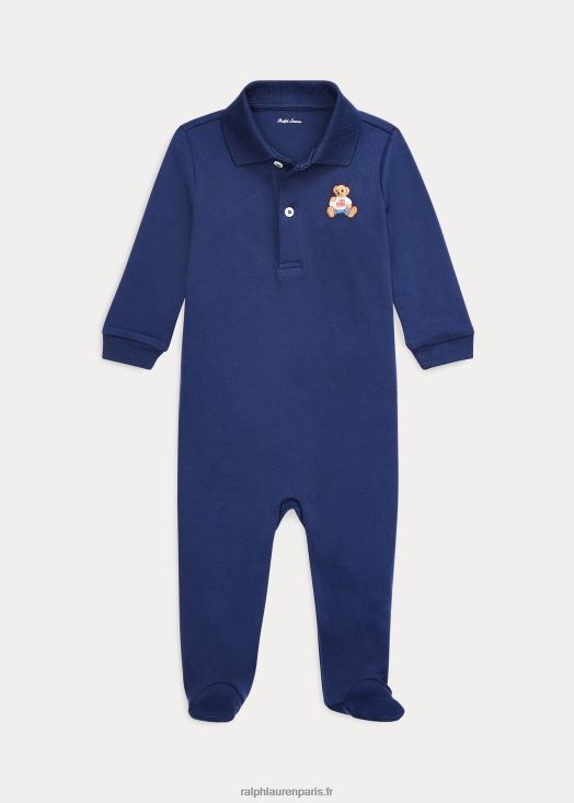 combinaison à pattes en coton doux polo bear 46T60T7725 bébé Ralph Lauren marine raffinée