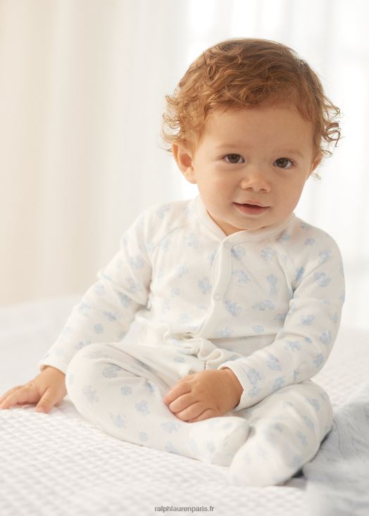 combinaison à pieds en coton interlock 46T60T7722 bébé Ralph Lauren multi bleu - Cliquez sur l'image pour la fermer