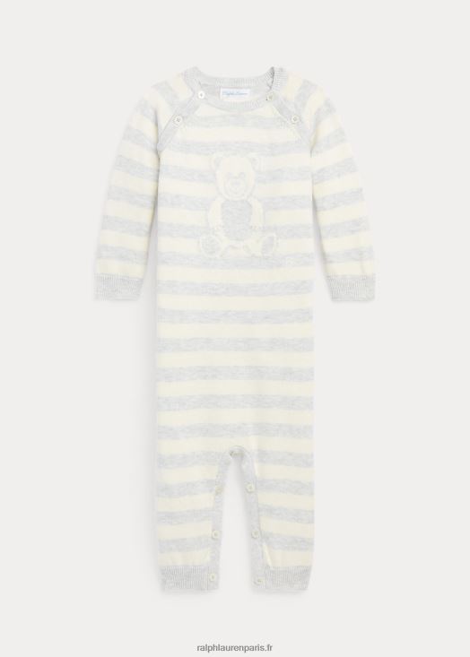 combinaison pull en coton ours 46T60T7711 bébé Ralph Lauren bruyère de quartz/club-house