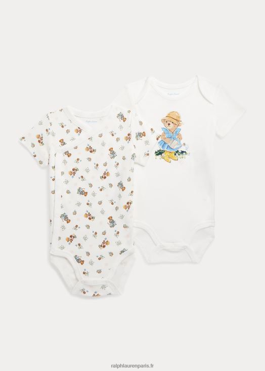lot de 2 bodys en coton polo bear 46T60T7702 bébé Ralph Lauren fille ours de jardin - Cliquez sur l'image pour la fermer