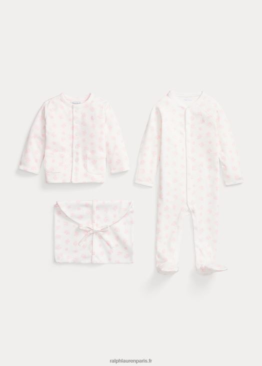 ensemble 3 pièces en coton bio 46T60T7825 bébé Ralph Lauren multi rose délicat - Cliquez sur l'image pour la fermer