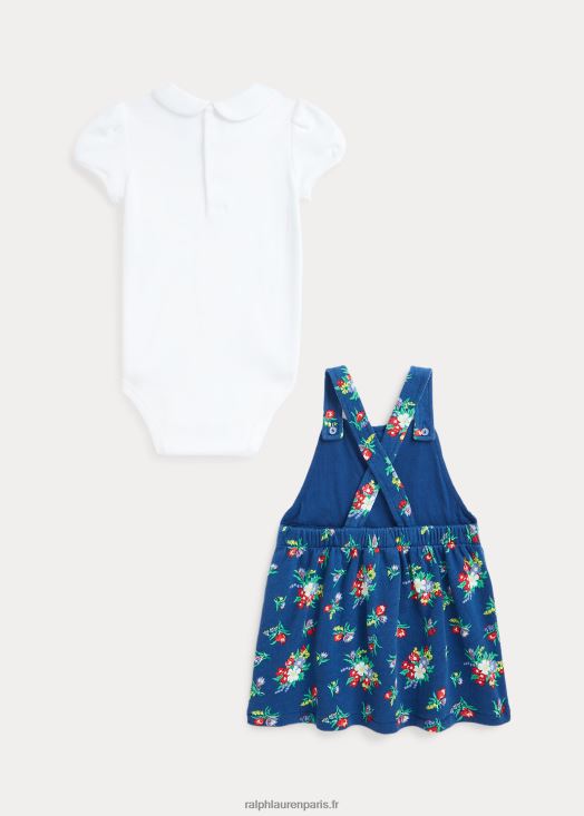 ensemble body en coton et robe spa en éponge 46T60T8184 bébé Ralph Lauren fleuri de blé