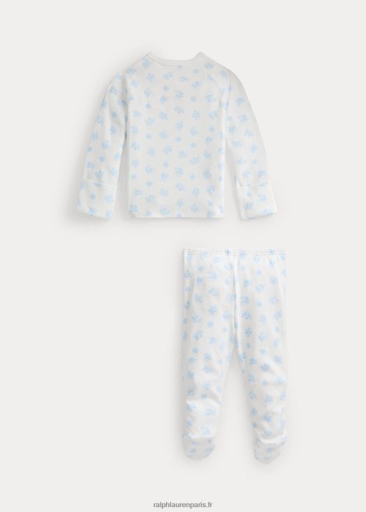 ensemble haut et pantalon en coton à imprimé ours 46T60T7796 bébé Ralph Lauren multi bleu