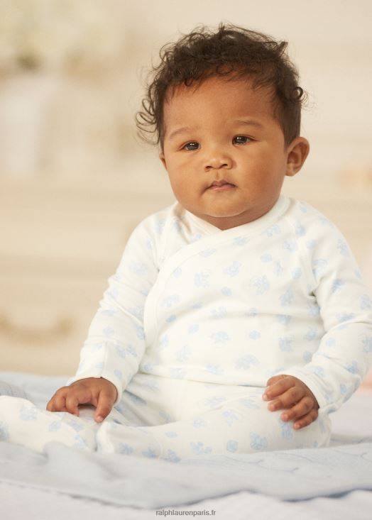 ensemble haut et pantalon en coton à imprimé ours 46T60T7796 bébé Ralph Lauren multi bleu