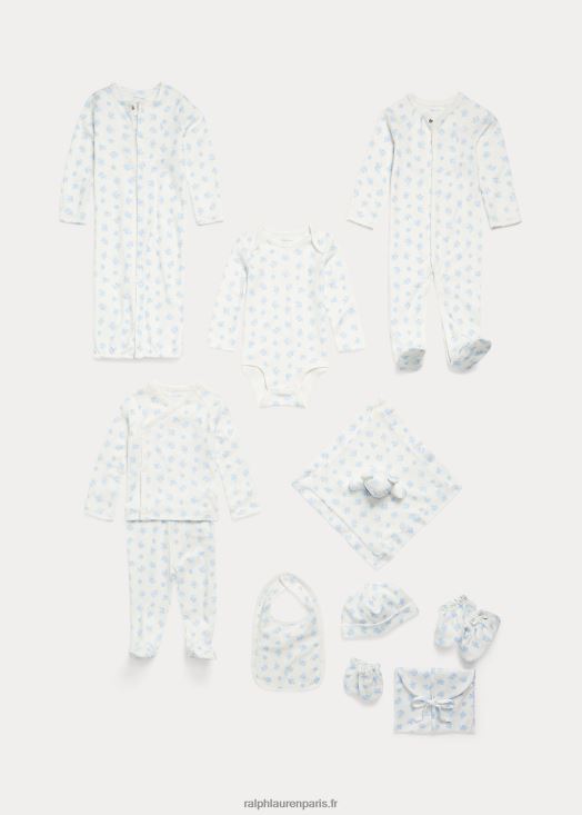 ensemble haut et pantalon en coton à imprimé ours 46T60T7796 bébé Ralph Lauren multi bleu