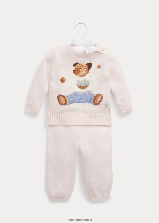 ensemble pull et pantalon en coton ours assis 46T60T7801 bébé Ralph Lauren rose délicat - Cliquez sur l'image pour la fermer