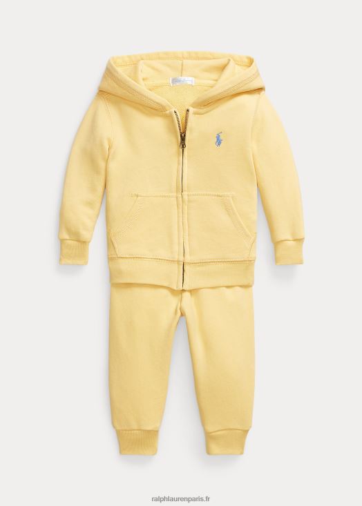 ensemble sweat à capuche entièrement zippé et pantalon de jogging 46T60T8194 bébé Ralph Lauren maïs jaune