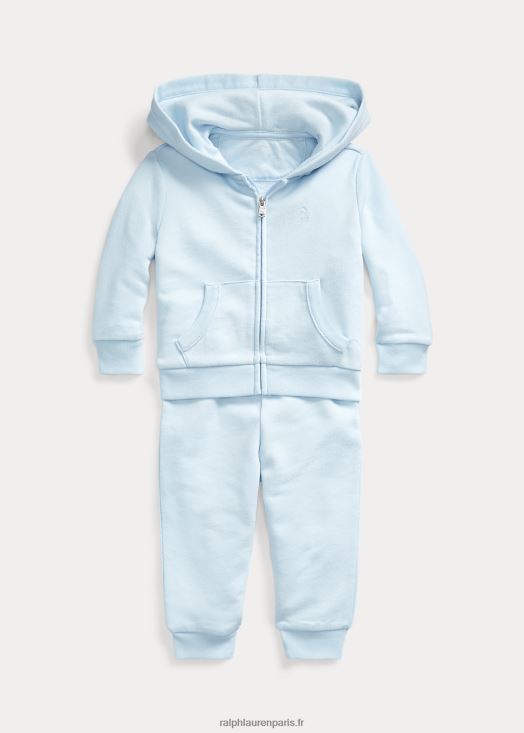 ensemble sweat à capuche et pantalon en molleton 46T60T7778 bébé Ralph Lauren bleu de béryl