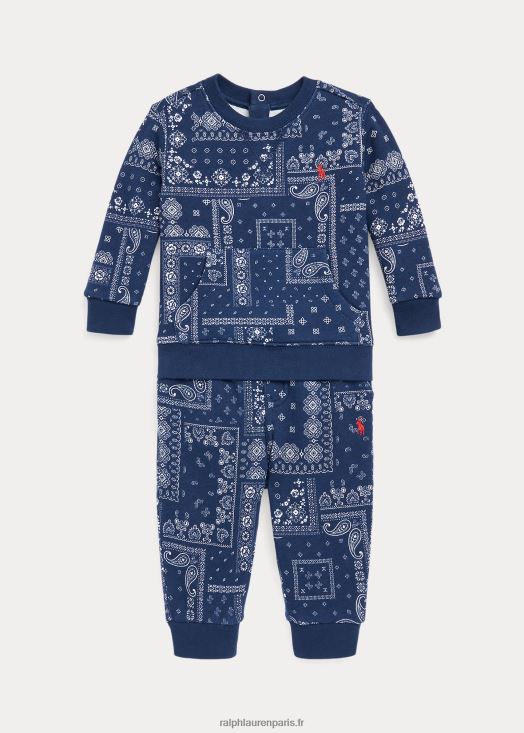 ensemble sweat et pantalon en molleton bandana 46T60T8199 bébé Ralph Lauren imprimé bandana