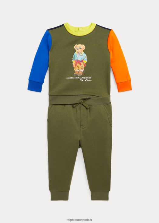 ensemble sweat-shirt et pantalon en polaire polo bear 46T60T8207 bébé Ralph Lauren croisière marine/sauge foncé - Cliquez sur l'image pour la fermer