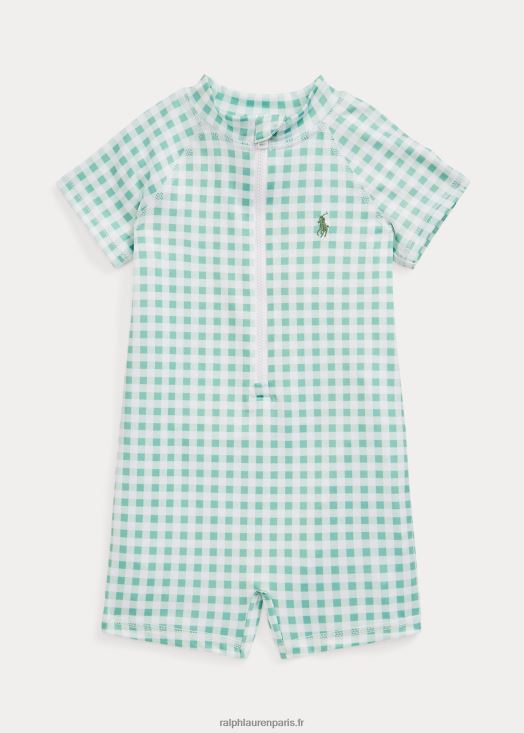rash guard vichy shortall 46T60T7952 bébé Ralph Lauren vichy menthe délavé