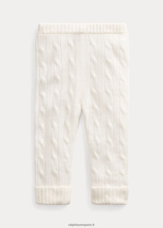 pantalon en cachemire à torsades 46T60T8296 bébé Ralph Lauren blanc chaud