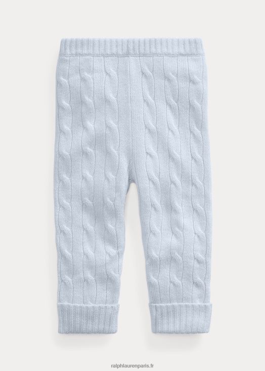 pantalon en cachemire à torsades 46T60T8297 bébé Ralph Lauren bleu perle