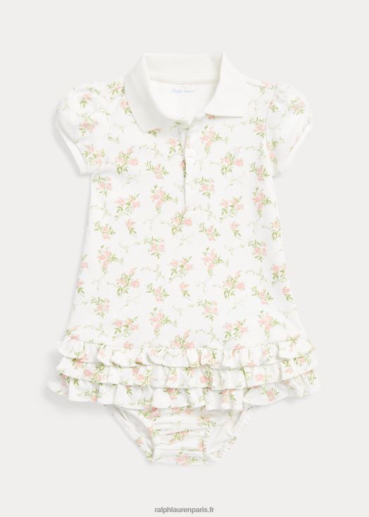 robe polo et bloomer en coton fleuri 46T60T7846 bébé Ralph Lauren ne m'oublie pas floral