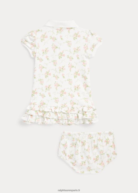 robe polo et bloomer en coton fleuri 46T60T7846 bébé Ralph Lauren ne m'oublie pas floral