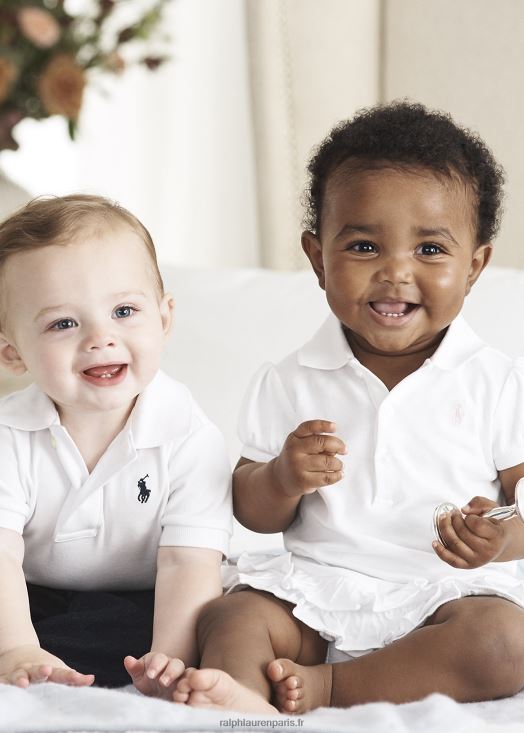 robe polo à volants et bloomer 46T60T7843 bébé Ralph Lauren blanc