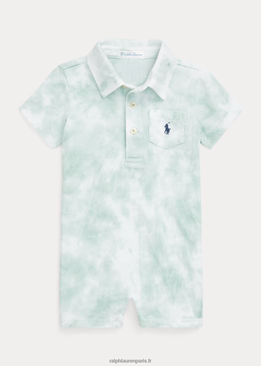 polo short en jersey de coton lavé 46T60T7668 bébé Ralph Lauren menthe fanée